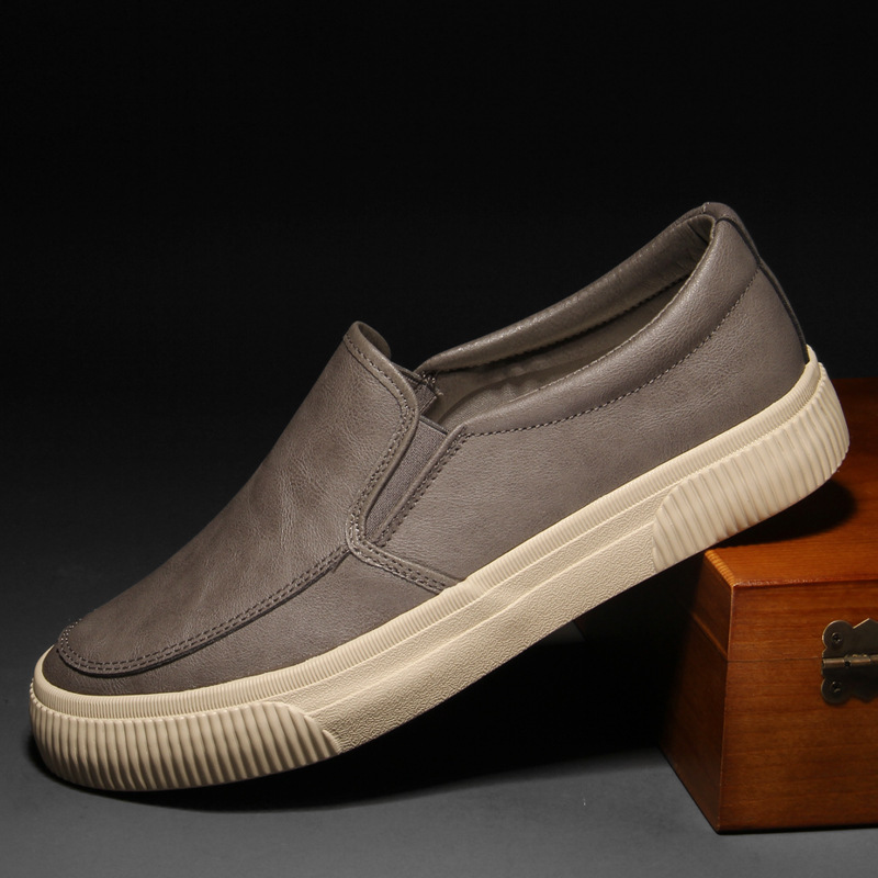 All-matching Men's Leather Shoes Breathable Casual Fashion Low-top Sneakers foto 5