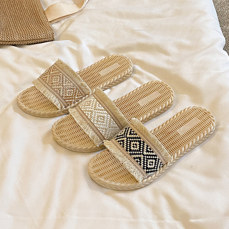 Summer New Ethnic-Style Woven Slide Sandals For Women foto 5
