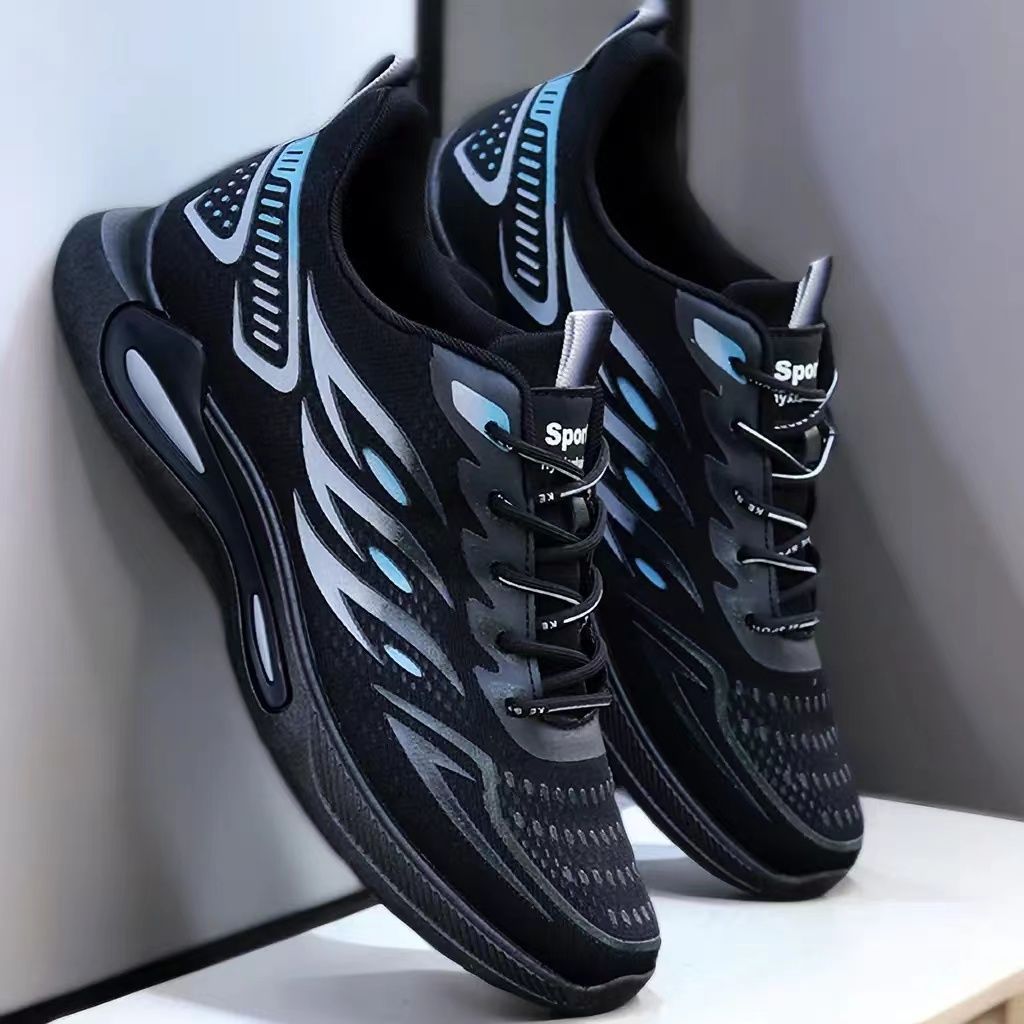 Ice-silk Breathable Trendy Mesh Sports And Casual With Soft Soles Non-slip Mens Running Shoes foto 2