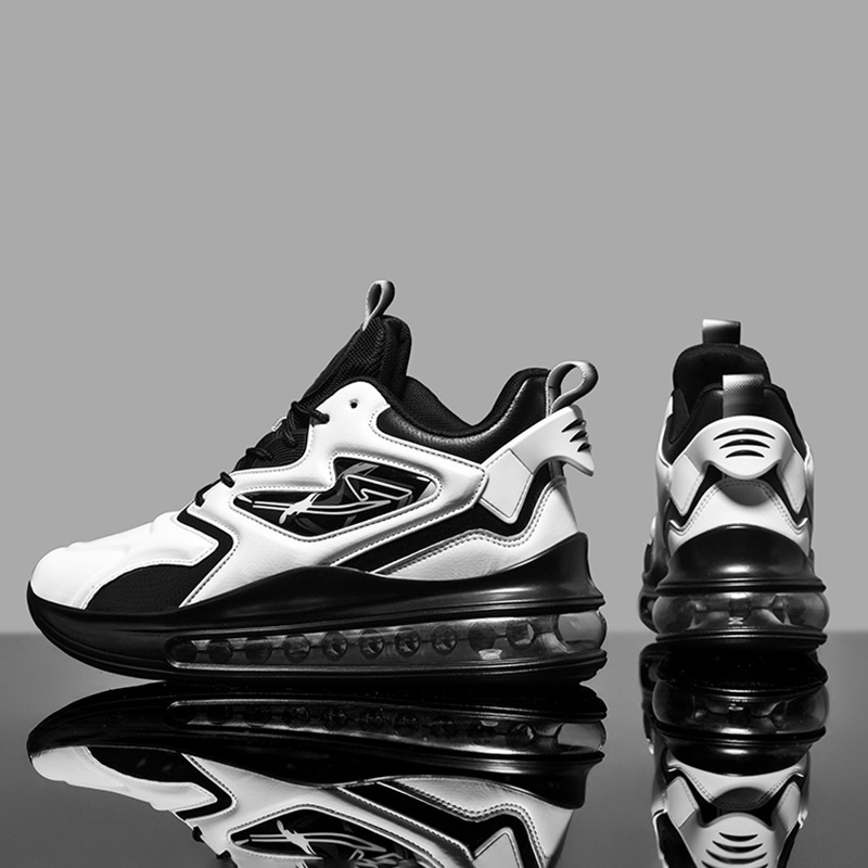 Color-matching Lace-up Air Cushion Sneakers Men's Lightweight Thick-soled Daddy Shoes Fashion Casual Running Sports Casual Shoes foto 4