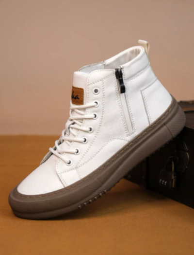Men's White Sneakers Trendy Style foto 3