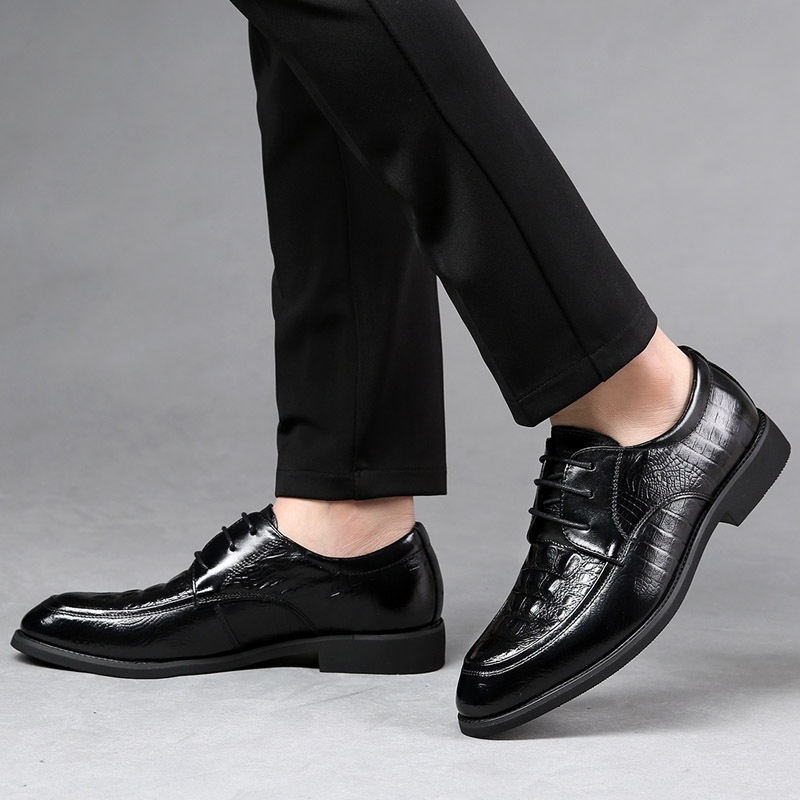 Men's Cowhide Korean-style Small Size 36 Shoes Men's Pointed Breathable Business Formal Wear Leather Shoes foto 4