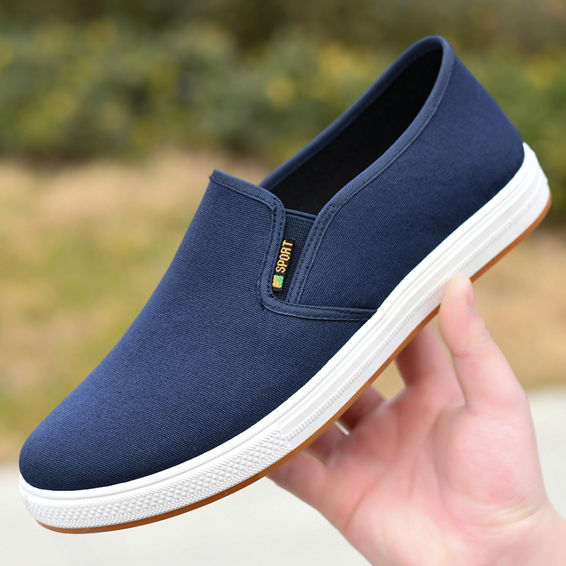 Low-top Men's Cloth Shoes Men's Slip-on Canvas foto 2