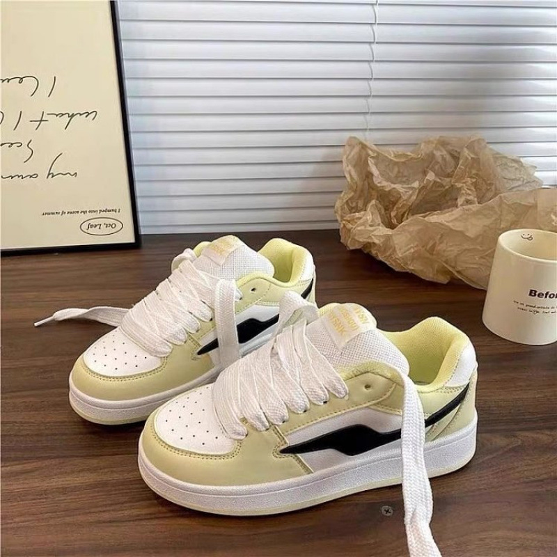 Dopamine Color Matching Classic Preppy Style Raise The Bottom Four Seasons Women's Board Shoes foto 3