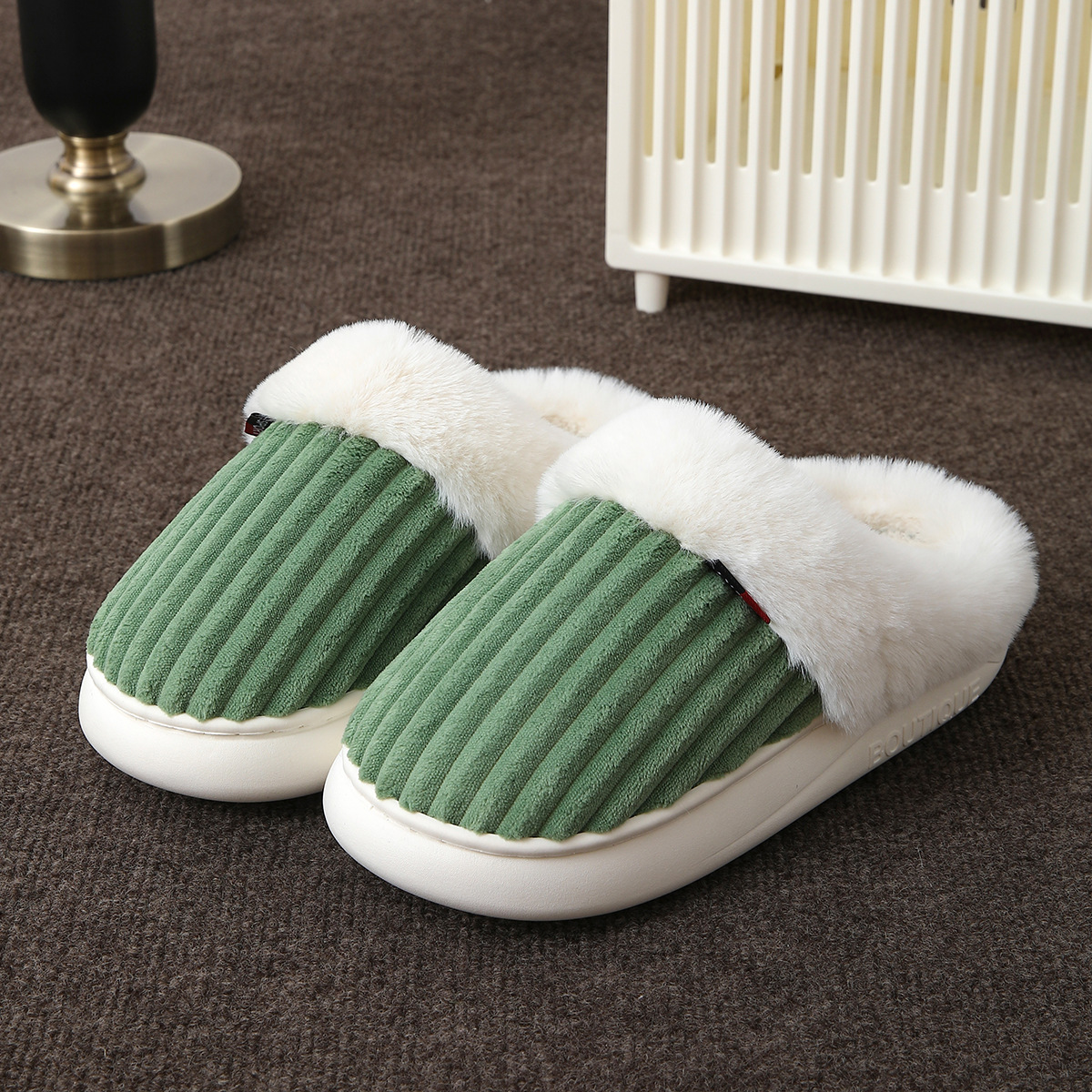 Plush Slippers Winter Thickened Coral Couple foto 4