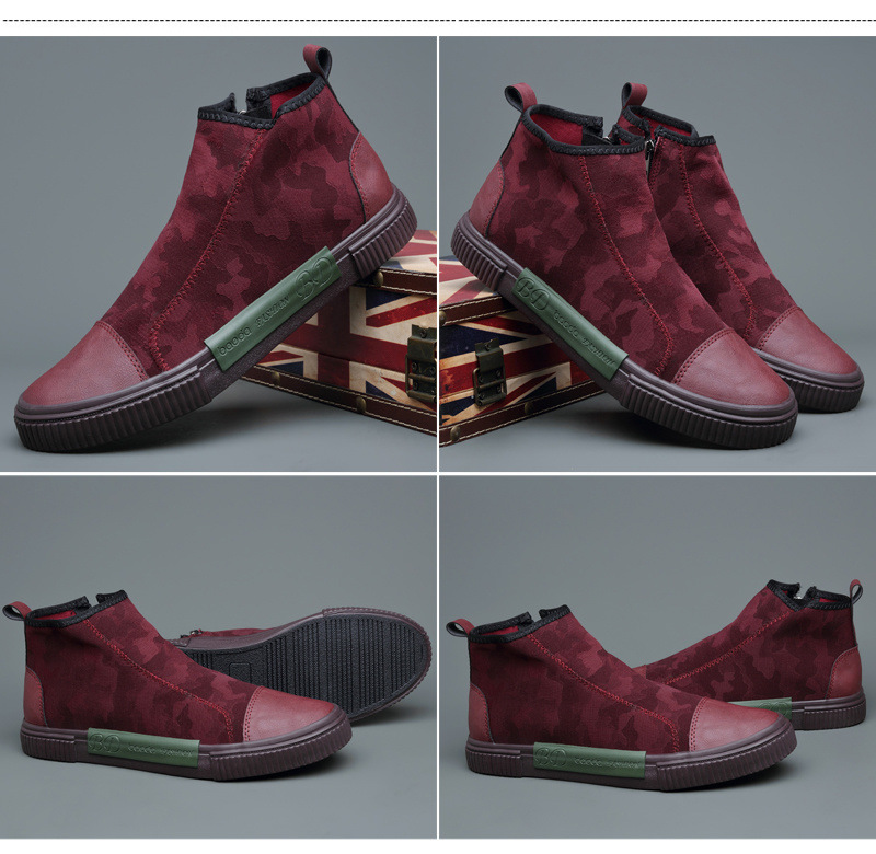 Men's High-top Canvas Slip-on Lazy Camouflage Trend Versatile Breathable Casual Shoes foto 5