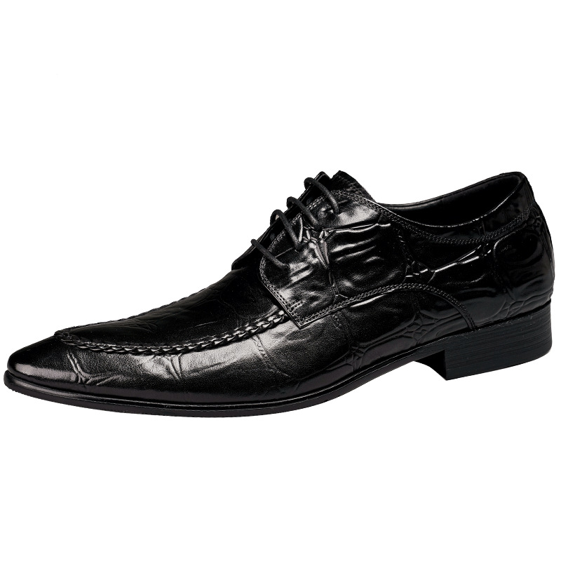 Men's Korean-style British Casual Alligator Pattern Leather Shoes foto 5