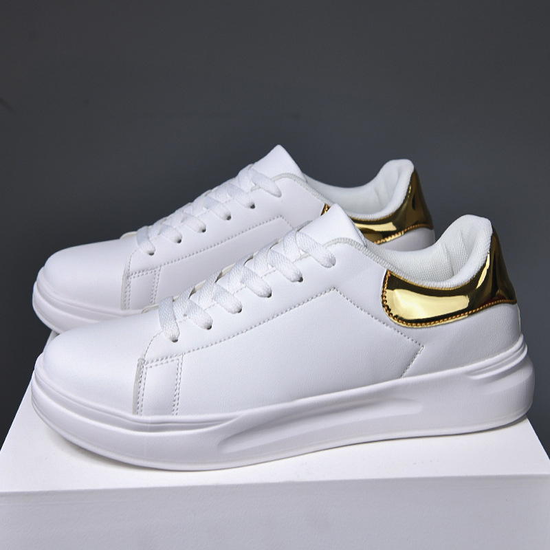 Large Size White Shoes Leather Waterproof Leisure Sneaker foto 4