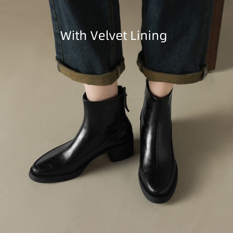 Womens Genuine Leather High-Heel Ankle Boots New Fall Winter Style For Winter Seasons foto 4