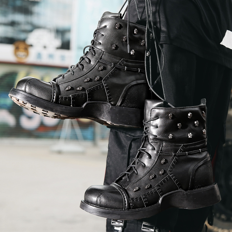 British Personalized Punk Martin Boots Men foto 3