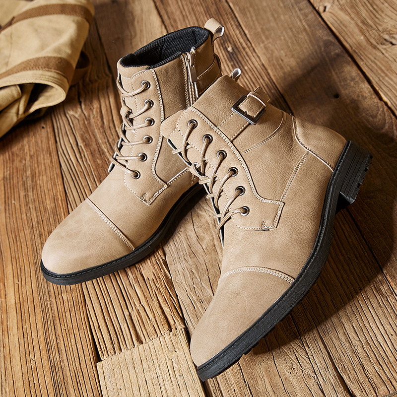 Worker Boot Men's Retro Lace Up High-top Martin Boots foto 4