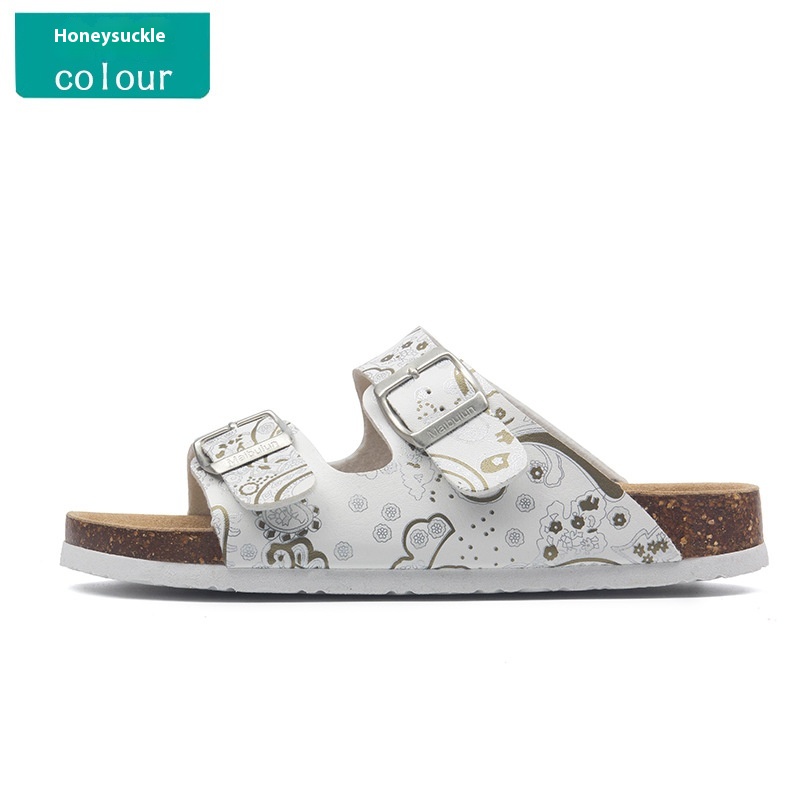 Buckle Flat Cork Slippers Same Beach Buckle Sandals foto 2