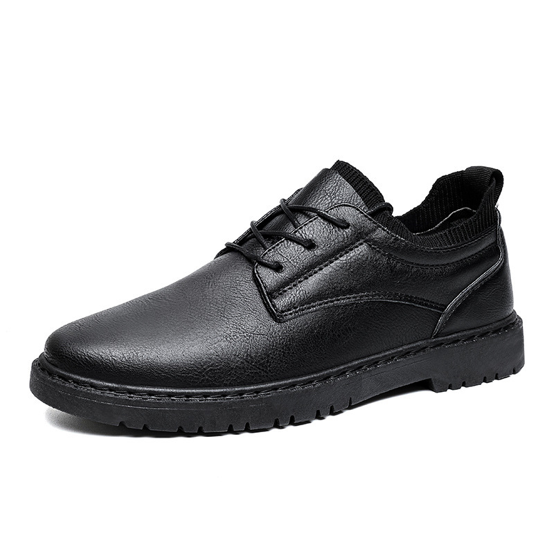 Men's Leather British Autumn Winter Youth Work Shoes foto 3