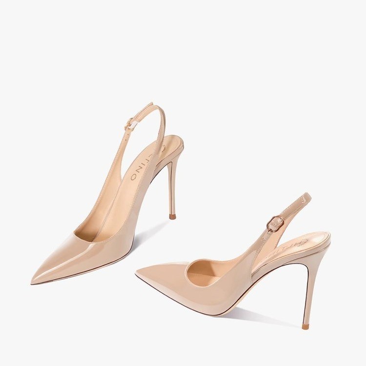 Nude Soft Leather Hollow Female Ankle-strap High Heels foto 5