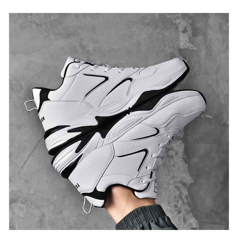 Plus Size Male Leather Waterproof Running Travel Shoes foto 5