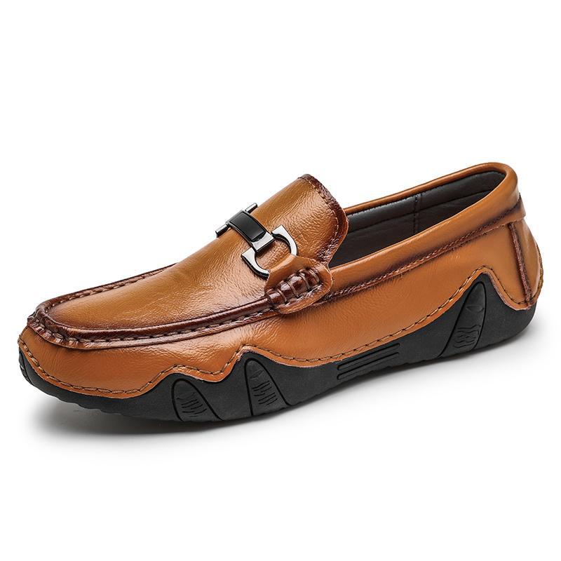 Slip-on Men's Loafers Casual Leather Shoes Low Top foto 5