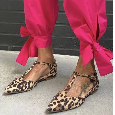 Leopard Print Pumps Pointed Toe Chunky Heel Low Top foto 2