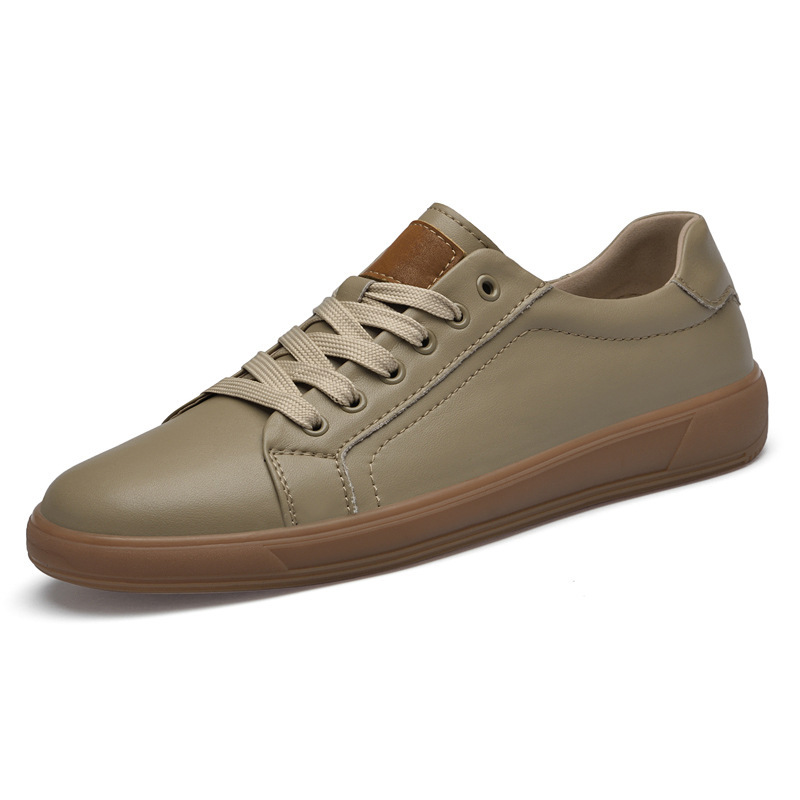 Spring Fashion Lace-up Leather Low-top Casual Shoes foto 3
