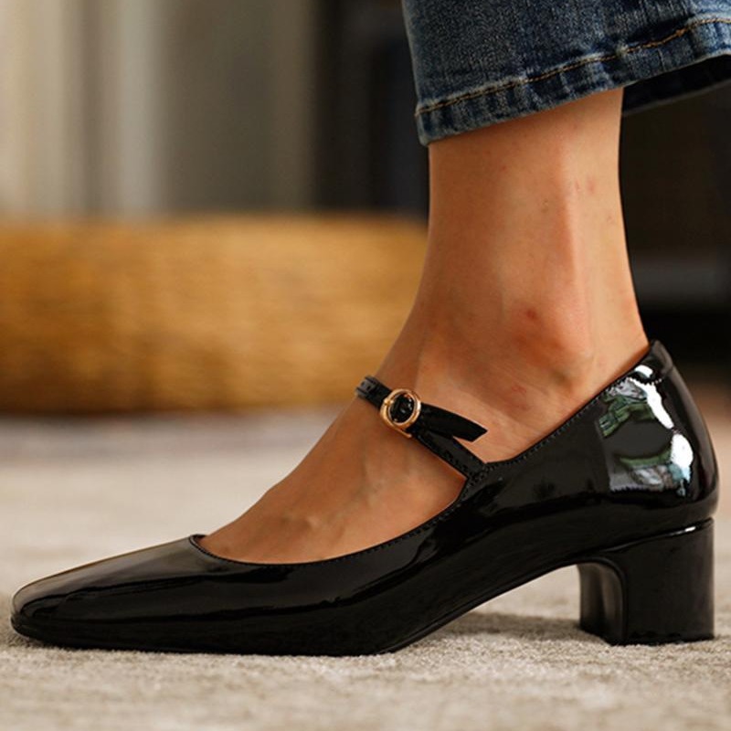 Stylish Mid-heel Plus-size Square-toe Pumps foto 5