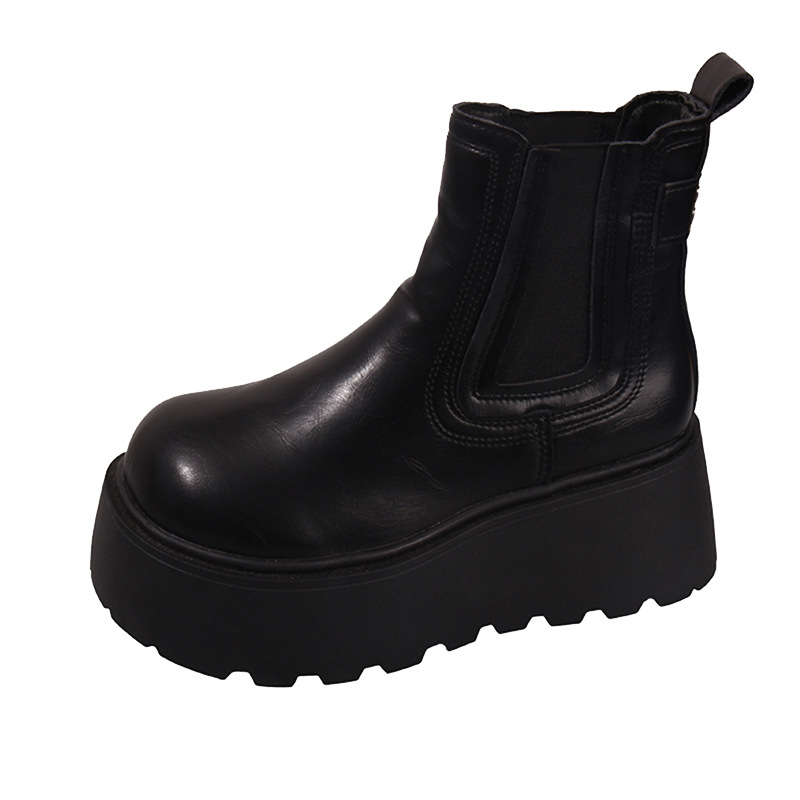 Women's Fashion British-style Chunky-sole Ankle Boots foto 3