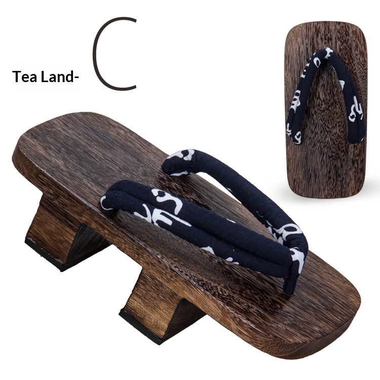 5.5cm-heeled Solid-wood Mens Flip-flops foto 4