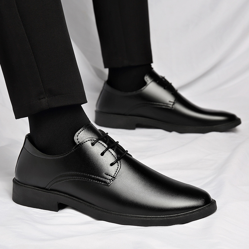 Soft Leather Soft Bottom Youth British Style Casual Formal Wear Leather Shoes foto 3