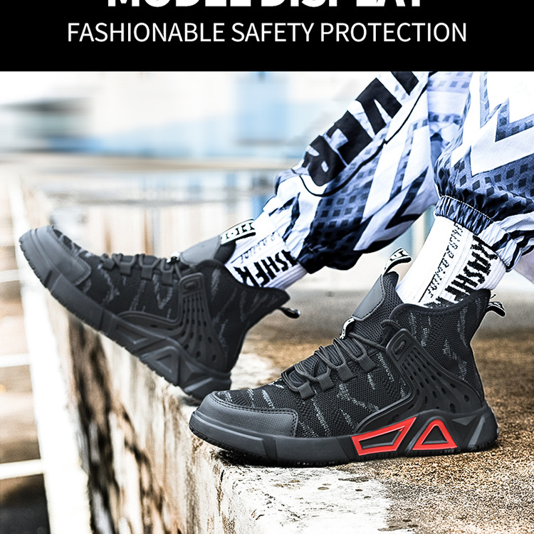 Stylish And Lightweight Safety Protection Anti-smashing And Anti-penetration Non-slip Wear-resistant Work Shoes Men foto 5