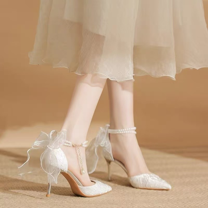 Back Bow Platform Pointed-toe Stiletto Sandals foto 2