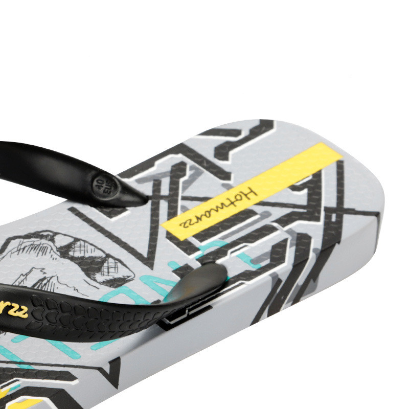 Cool Graffiti Printed Flip Flops For Men Summer New Non-slip Slippers Seaside Casual Beach Shoes foto 4