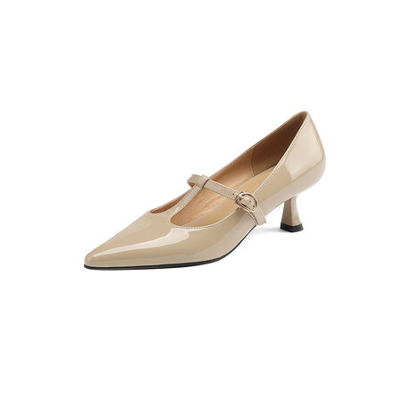 New Spring And Autumn Authentic Leather Square Toe Women's Shoes foto 5