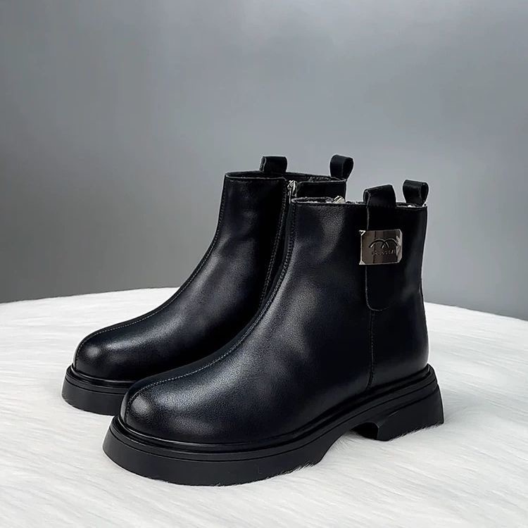 Winter Soft Leather Soft Sole Snow Boots For Women foto 5