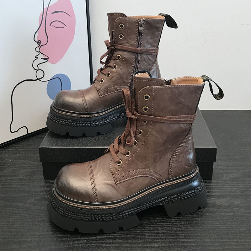 Women's Chunky-heeled Ankle Boots With Side Zippers foto 2