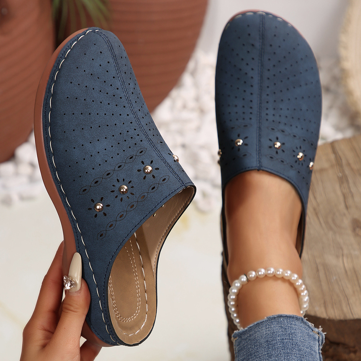 Women's Toe Covered Platform Slippers foto 4