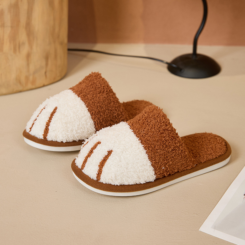 Cute Cartoon Cat Paw Plush Slippers For Home foto 5