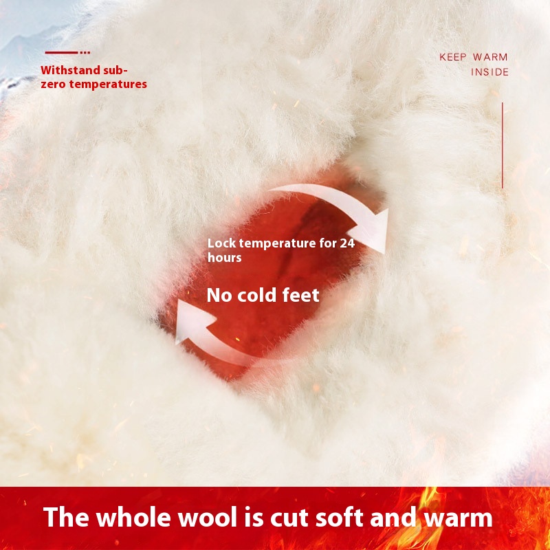 Warm Fur Integrated Wool Boots Waterproof Non-slip Platform Cotton Shoes foto 3