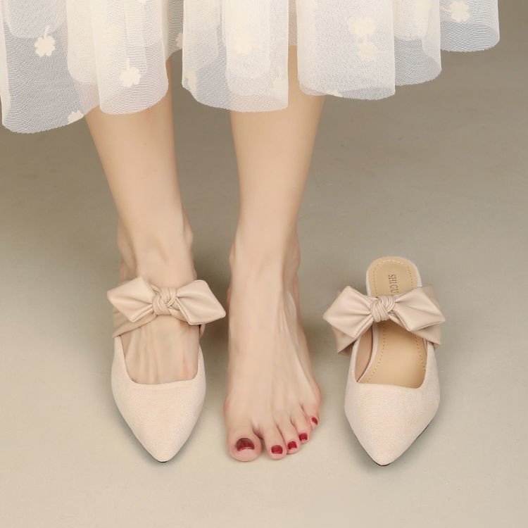 Chunky-heeled Pointed-toe French-style Soft High Heels foto 4
