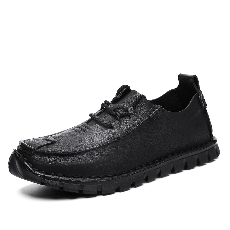 Outdoor Sports Anti-slip Lace-up Soft Bottom Men's Casual Leather Shoes foto 2