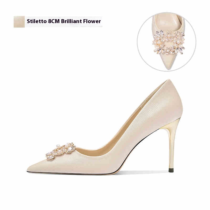 French Wedding Crystal Bridal High Heels foto 2