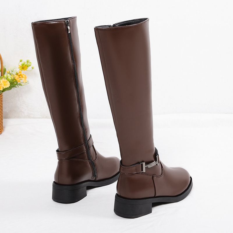 Women's Winter Chunky Heel Round Head Knight Over The Knee Boots foto 3