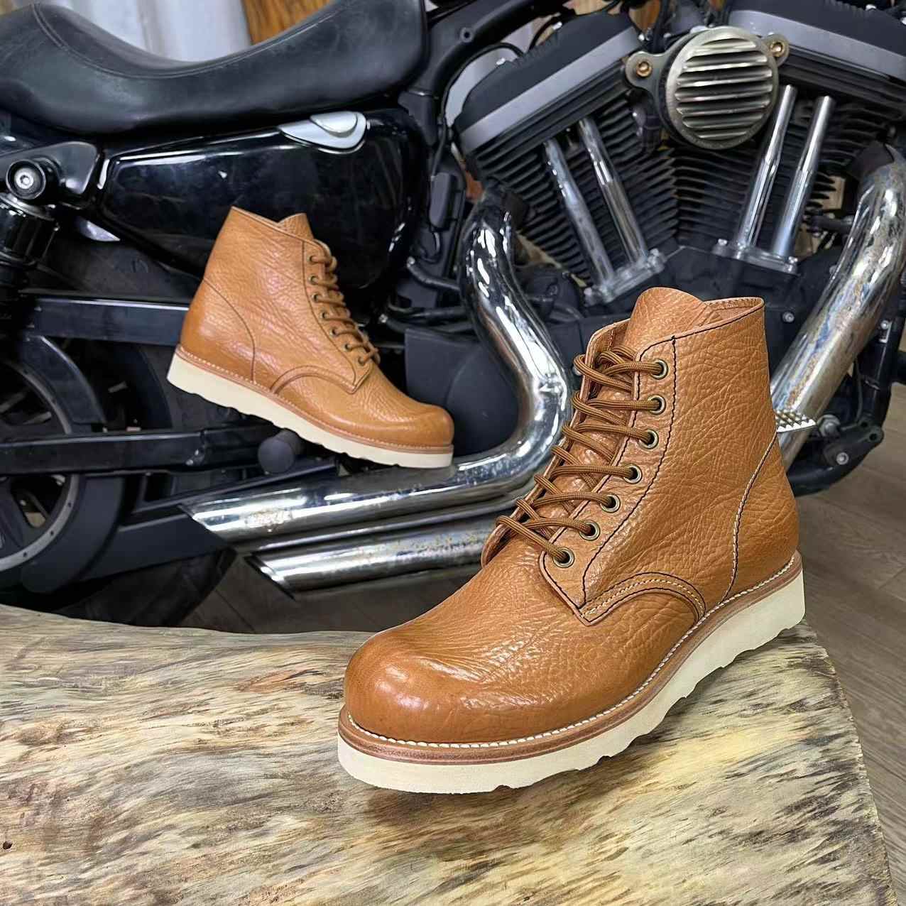 Vintage Work Male Leather Martin Boots foto 2
