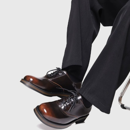 Mens Two-tone Thick-soled Leather Shoes Are Perfect For Both Casual And Commute Wear foto 3