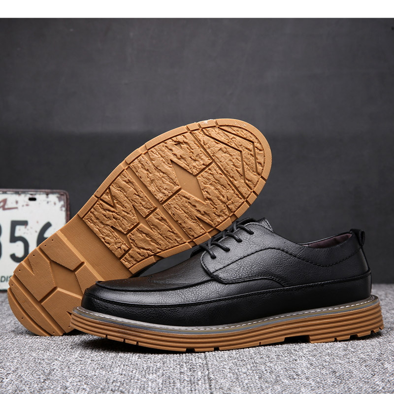 Trendy Korean Style Casual Leather Shoes foto 3