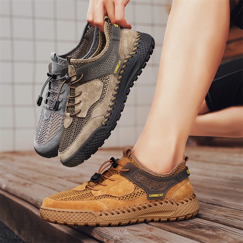 Hand-stitched All-match Breathable Comfortable Genuine foto 3