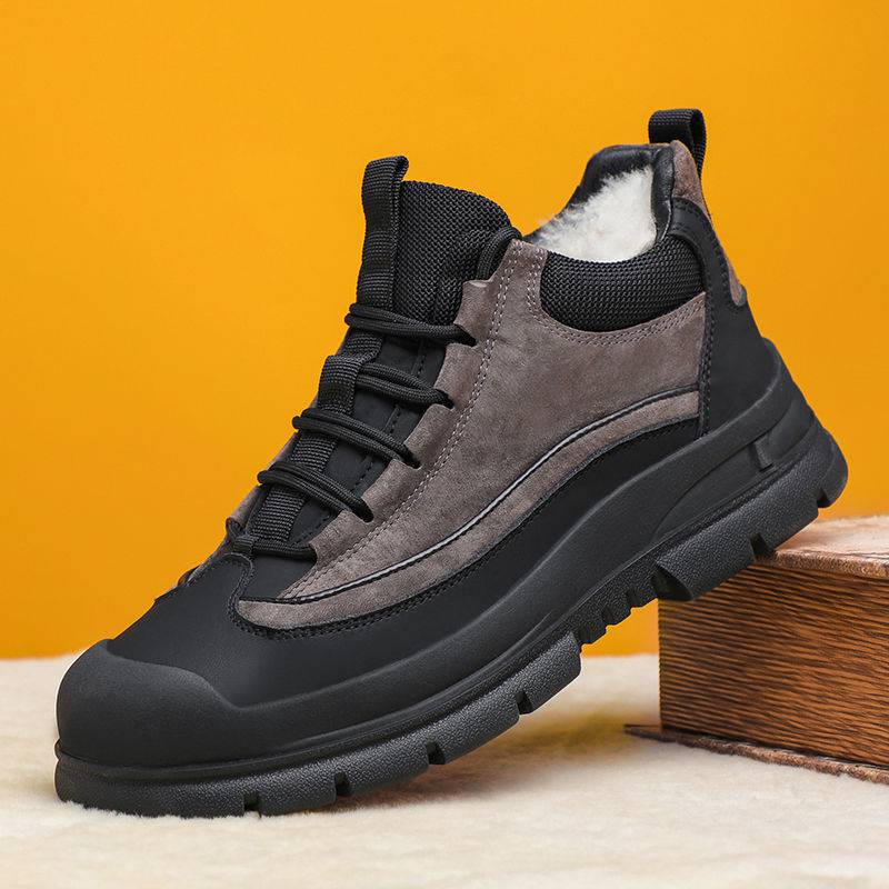 Men's Cotton Shoes Wool Fleece Lined Thick High-top Casual foto 3