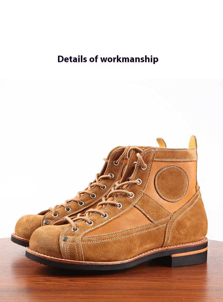 Leather Stitching Paratrooper Work Ankle Boots foto 3