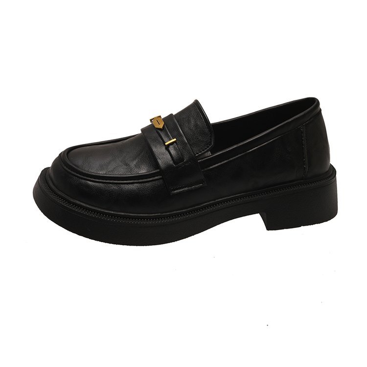 All-match Metal Commuter Soft Bottom Soft Surface Small Leather Shoes foto 5