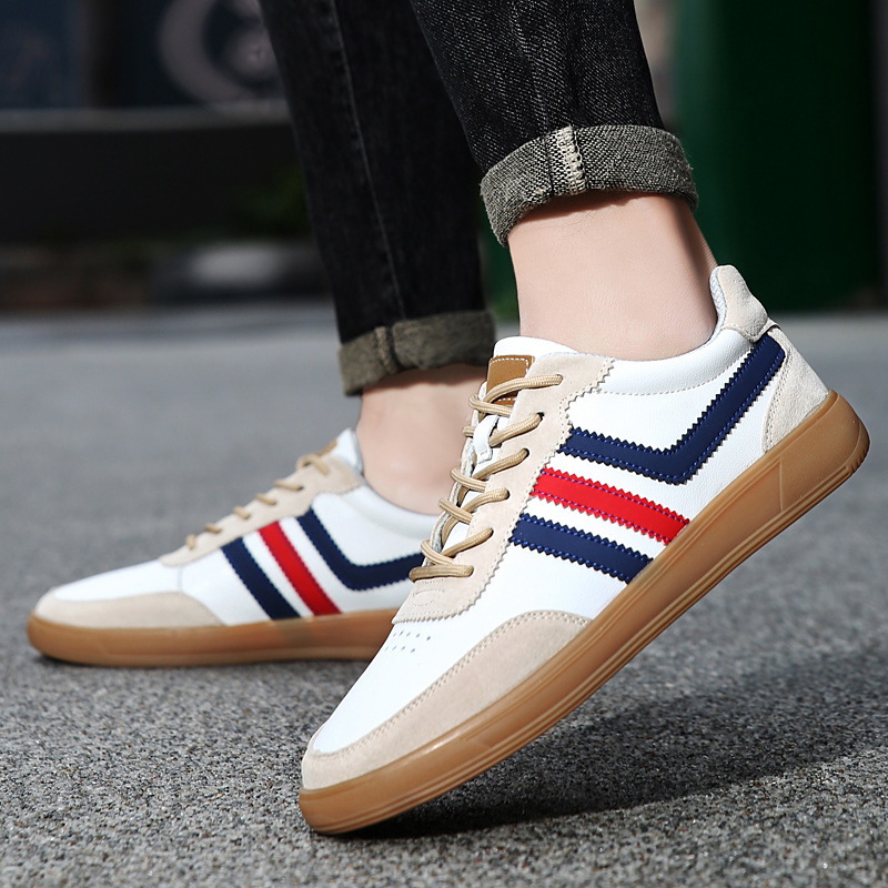 Mens Leather Sneakers With Built-In Height-Boosting Insoles And Tendon-Style Rubber Soles foto 3