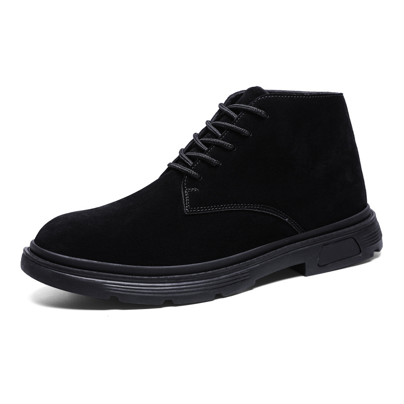New Plus Size Worker Boot Thick Bottom Locomotive High-top Leather Shoes foto 3