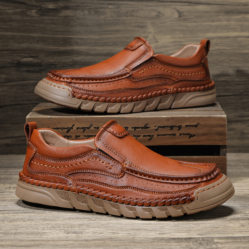 Autumn Leisure Slip-on Men's Leather Shoes foto 4