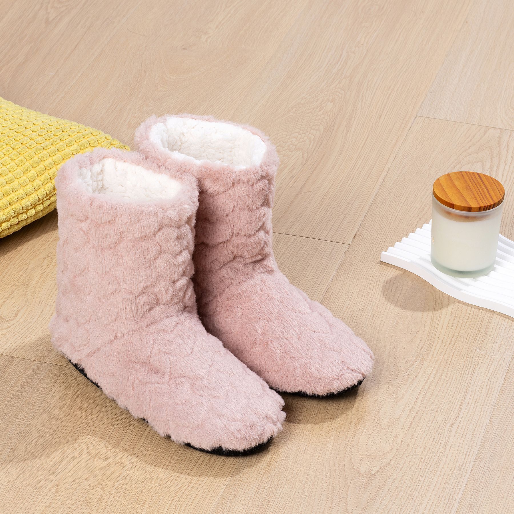 Thickened Fleece-Lined Indoor Shoes Dance High-Top Floor Boots foto 3